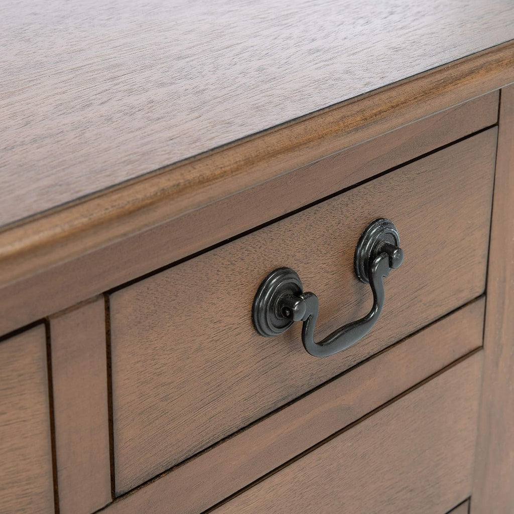 SAFAVIEH Furniture - Athena 3-Drawer Console Table - Brown - Solid Wood - Farmhouse Classic Design - Ideal for Entryway, Living Room, Hallway, 23.5' W x 13' D x 29.5' H (CNS5703C)