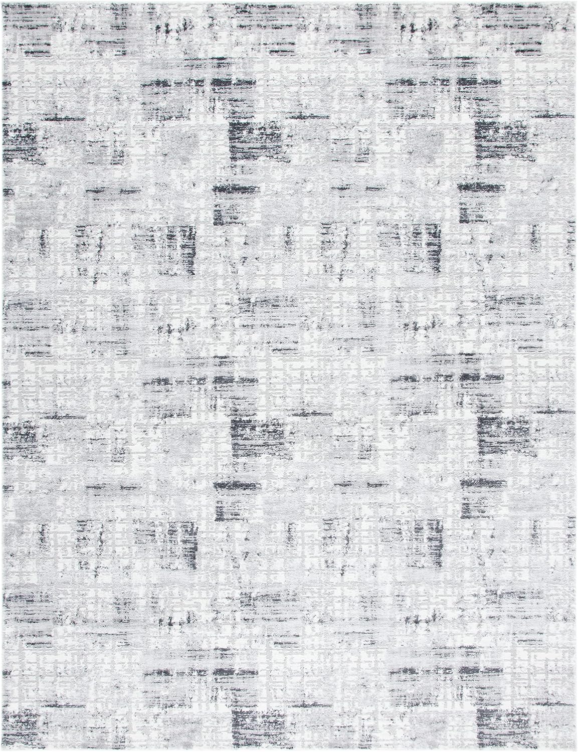SAFAVIEH Amelia Collection Area Rug - 6' x 9', Grey & Charcoal, Modern Abstract Distressed Design, Non-Shedding & Easy Care, Ideal for High Traffic Areas in Living Room, Bedroom (ALA786F)