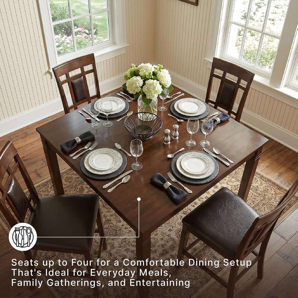 Signature Design by Ashley Bennox 5 Piece Counter Height Dining Set, Includes Table & 4 Barstools, Brown