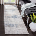 SAFAVIEH Craft Collection Runner Rug - 2'3' x 14', Grey & Blue, Modern Abstract Design, Non-Shedding & Easy Care, Ideal for High Traffic Areas in Living Room, Bedroom (CFT874F)