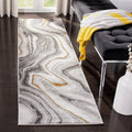 SAFAVIEH Craft Collection Runner Rug - 2'3' x 16', Grey & Gold, Modern Abstract Design, Non-Shedding & Easy Care, Ideal for High Traffic Areas in Living Room, Bedroom (CFT819F)