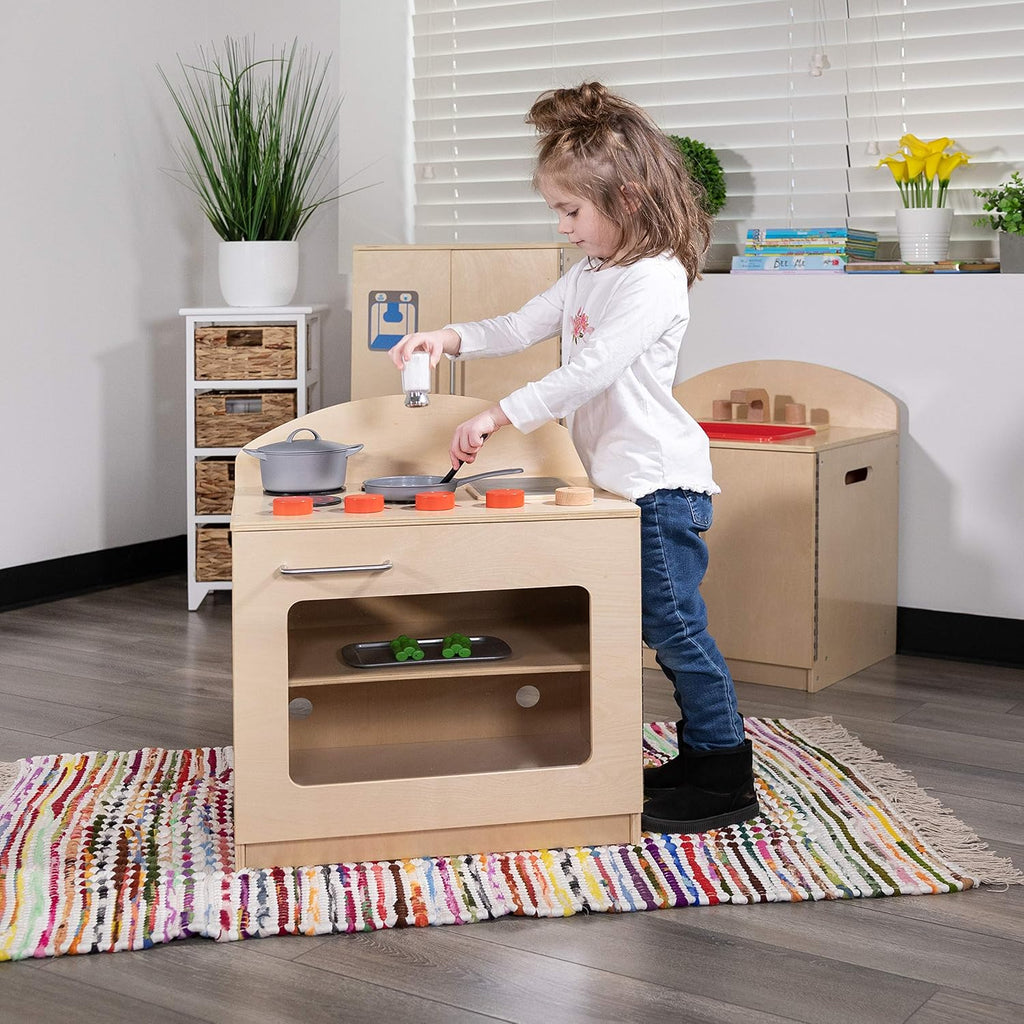 Flash Furniture Hercules Children's Wooden Kitchen Stove for Commercial or Home Use - Safe, Kid Friendly Design