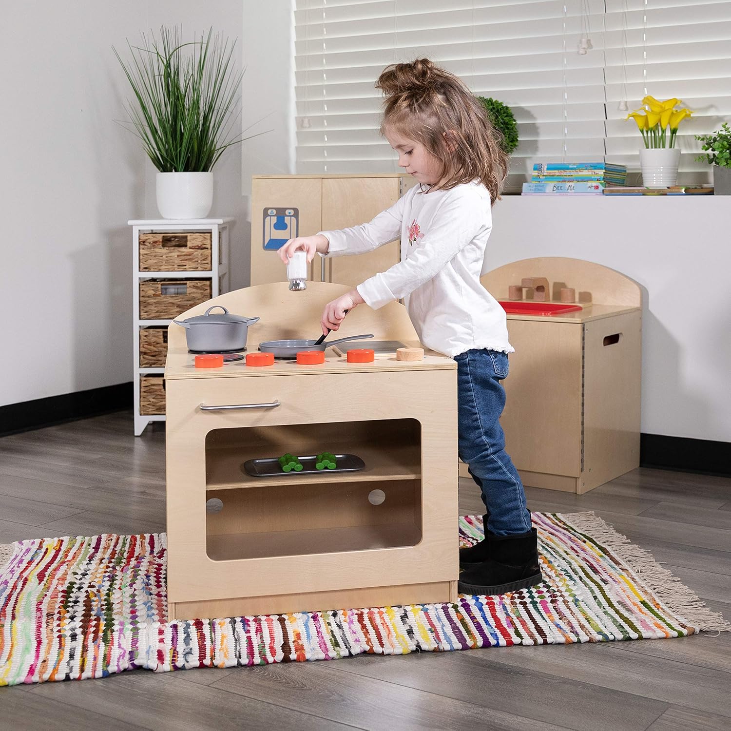 Flash Furniture Hercules Children's Wooden Kitchen Stove for Commercial or Home Use - Safe, Kid Friendly Design
