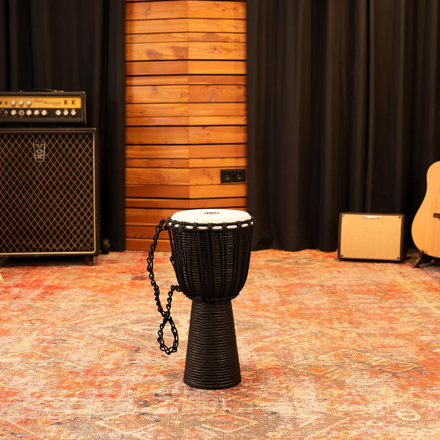 Meinl Percussion Djembe with Mahogany Wood - NOT Made in CHINA - 10-Inch Medium Size Rope Tuned Natural Head, 2-Year Warranty