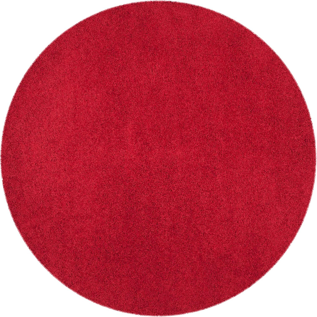 SAFAVIEH Laguna Shag Collection Area Rug - 5'3' Round, Red, Non Shedding & Easy Care, 2-inch Thick, Ideal for The Living Room, Bedroom, Dining (SGL303H-5R)