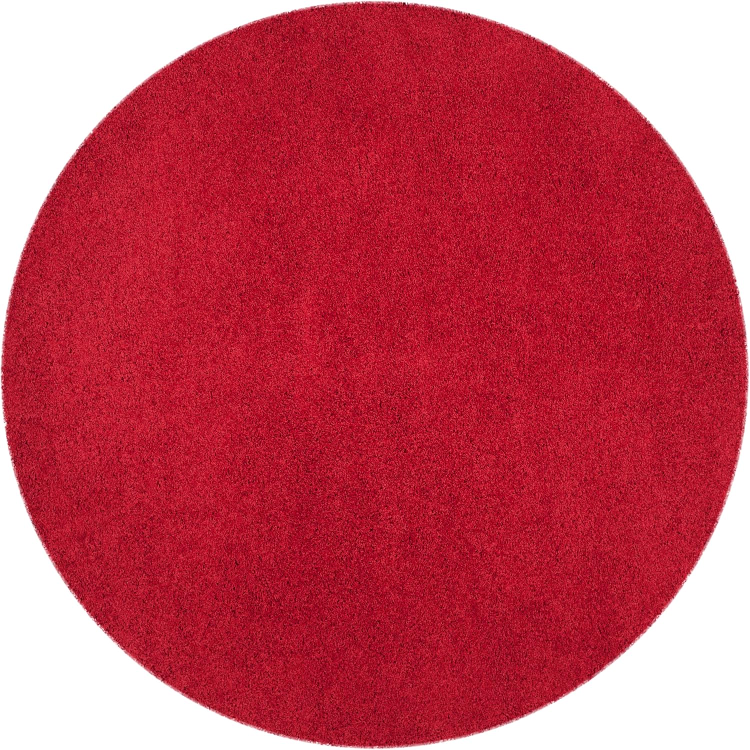 SAFAVIEH Laguna Shag Collection Area Rug - 5'3' Round, Red, Non Shedding & Easy Care, 2-inch Thick, Ideal for The Living Room, Bedroom, Dining (SGL303H-5R)