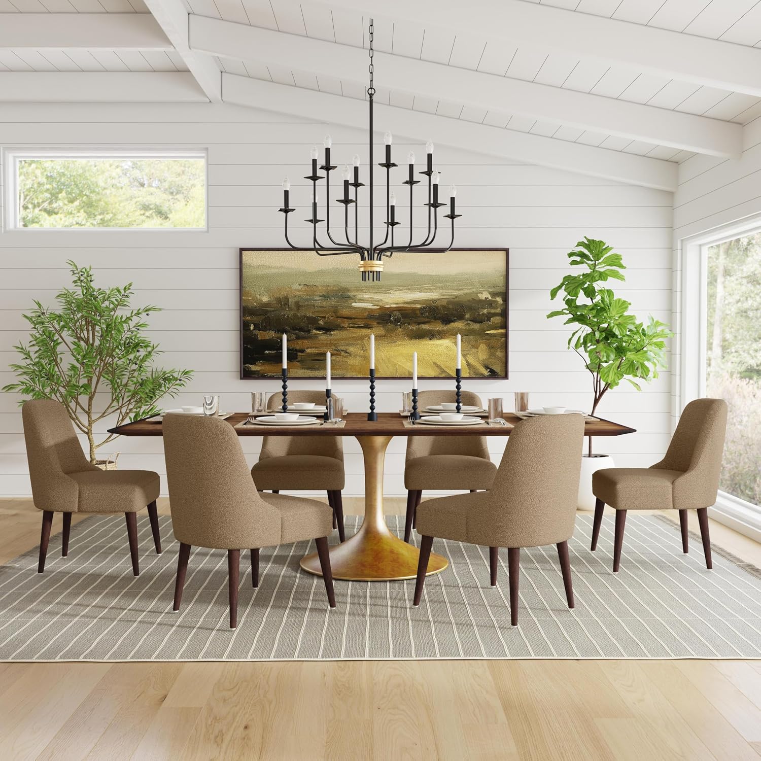 HomePop Hemet Gayle Dining Chair - Brown Boucle (Single Pack)