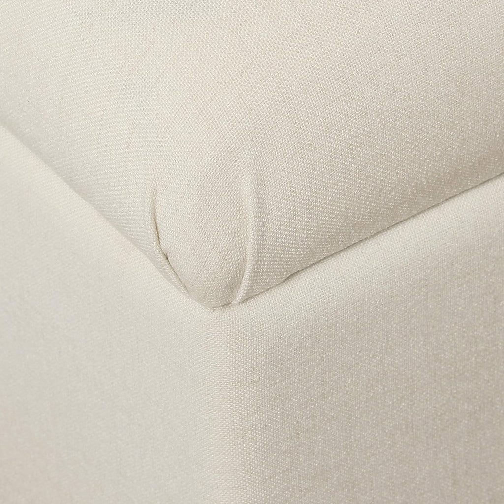 Homepop Home Decor | Tufted Ainsley Button Storage Ottoman Bench with Hinged Lid | Ottoman Bench with Storage for Living Room & Bedroom, Soft Cream, Textured Neutral