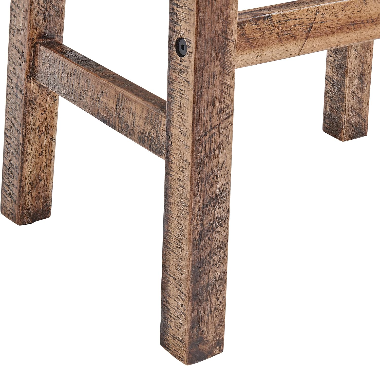 Alaterre Furniture Durango 26-Inch Industrial Wood Counter-Height Stools – Set of 2 Rustic Saddle Seat Bar Stools - Vintage Style with Light or Dark Lacquer Finish for Kitchen Island or Home Bar