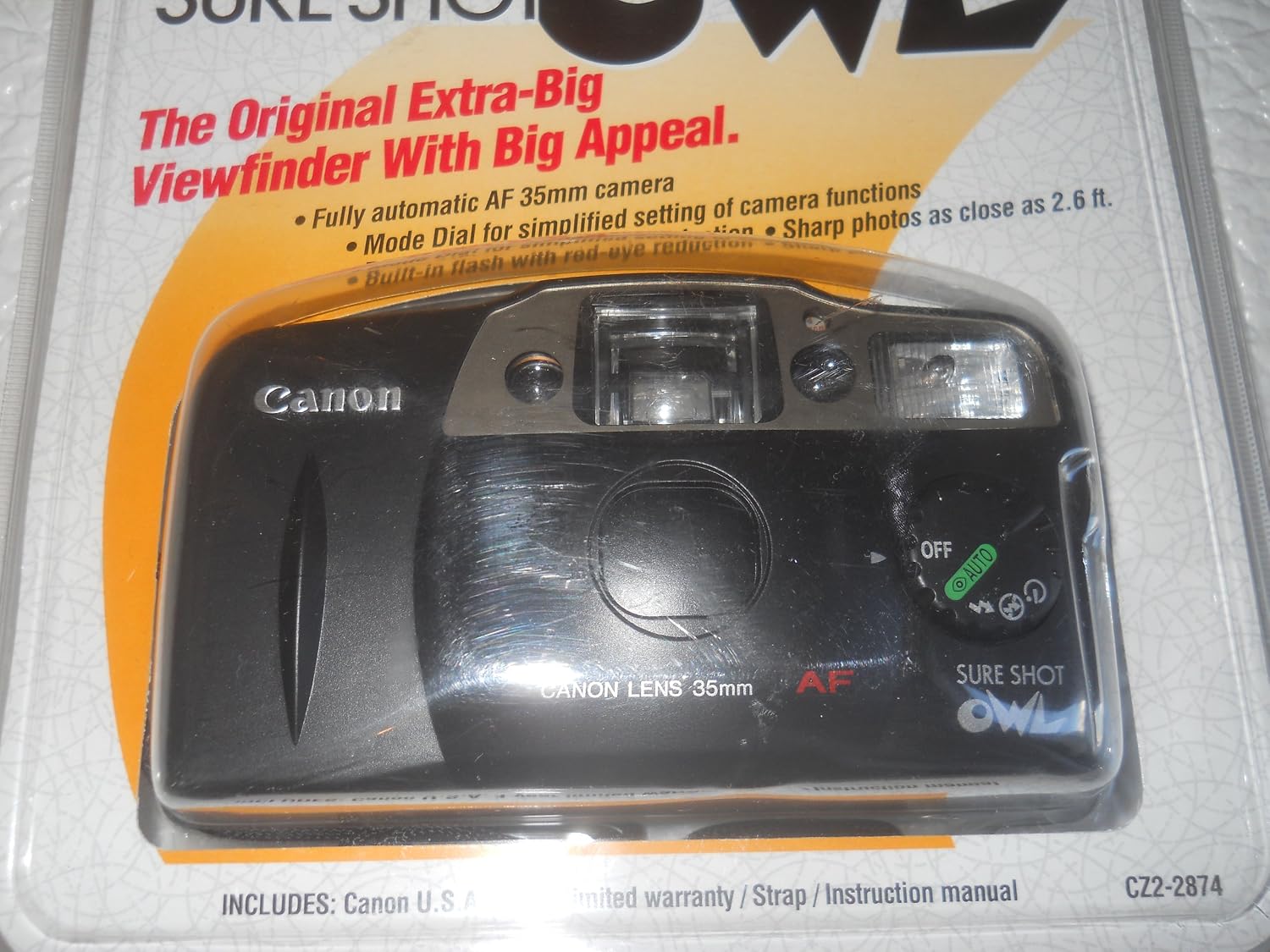 Canon Sure Shot Owl 35mm Point & Shoot Film Camera with 35MM F4.5 Auto Focusing Lens. (Renewed)
