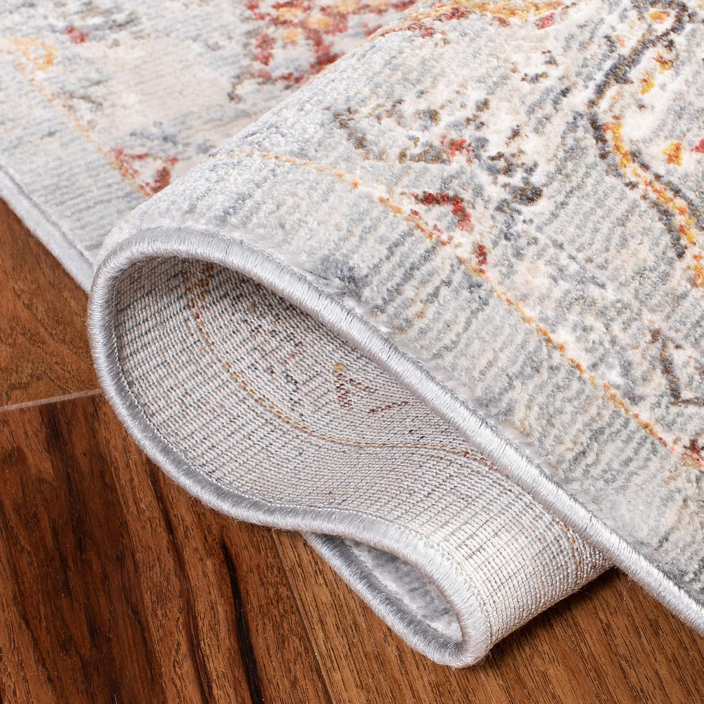 SAFAVIEH History Collection Runner Rug - 3' x 10', Light Grey & Gold, Vintage Distressed Design, Non-Shedding & Easy Care, Ideal for High Traffic Areas in Living Room, Bedroom (HIS599E)