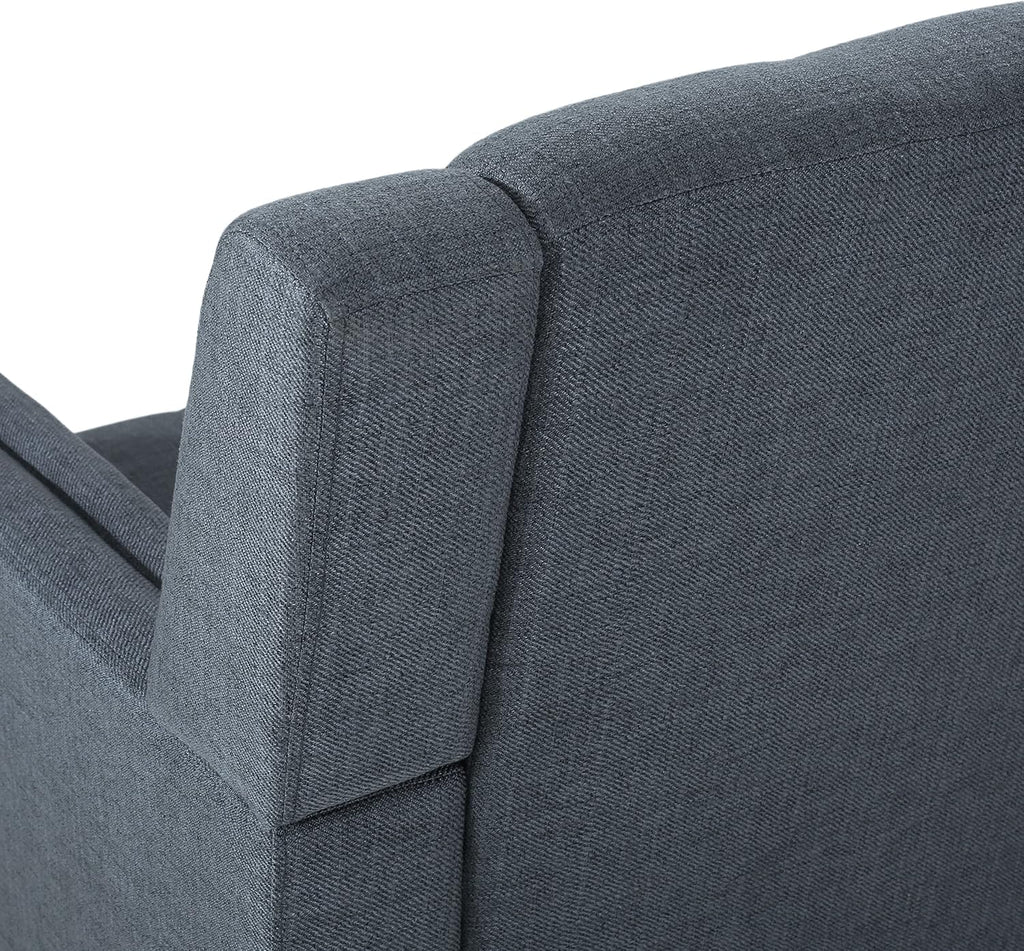 Christopher Knight Home Evelyn Mid Century Modern Fabric Arm Chair, Dark Gray, Walnut