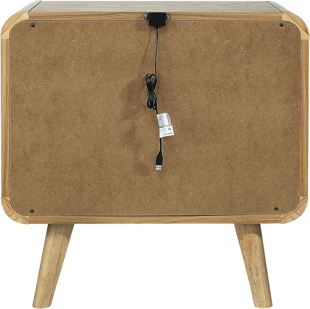 Coaster Home Furnishings Robyn 2-Drawer Nightstand Bedside Table Light Ash
