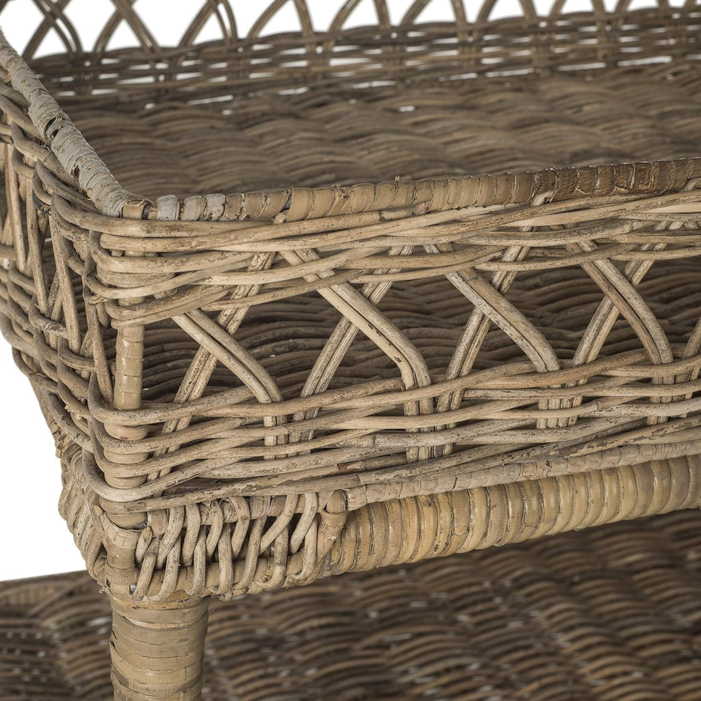 SAFAVIEH Home Collection Ajani Natural Wicker 3 Tier Accent Table