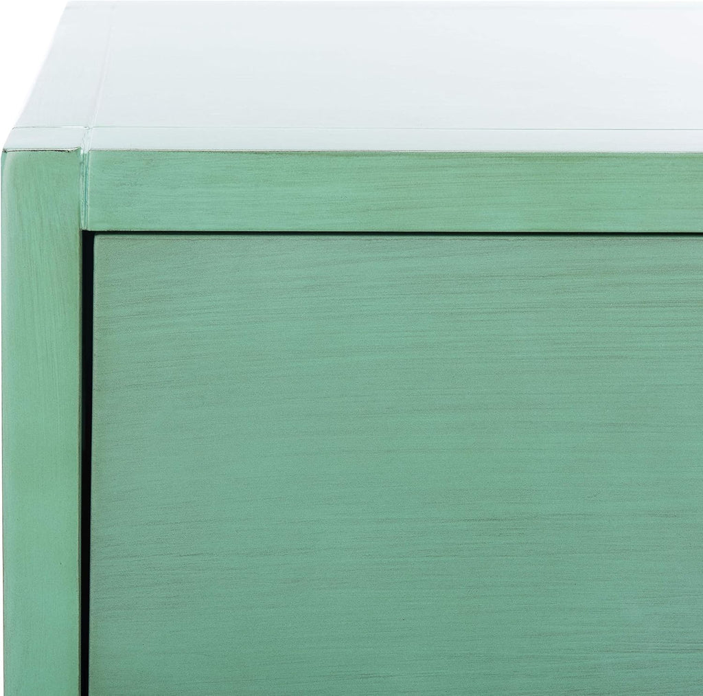 SAFAVIEH Furniture - Sadie 1-Drawer Nightstand - Turquoise - Wood - Glam Gold Hardware Design - Ideal for Bedroom, 21'W x 17.2'D x 26'H - Fully Assembled (NST9201C)