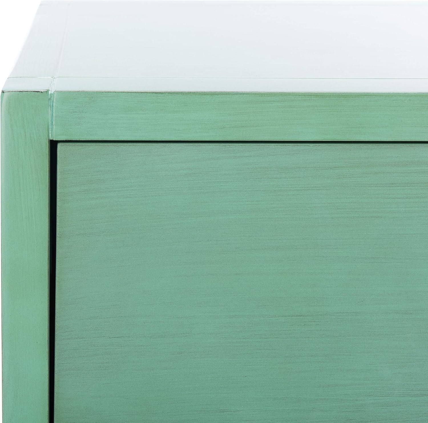 SAFAVIEH Furniture - Sadie 1-Drawer Nightstand - Turquoise - Wood - Glam Gold Hardware Design - Ideal for Bedroom, 21'W x 17.2'D x 26'H - Fully Assembled (NST9201C)