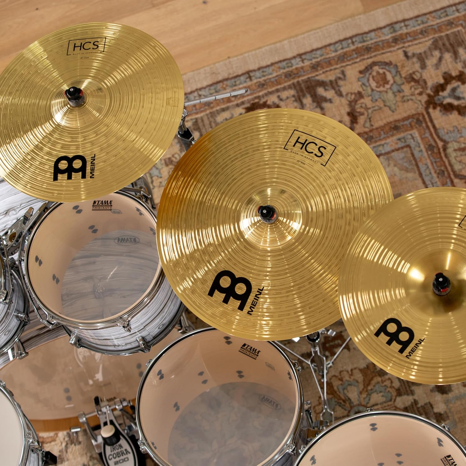 Meinl Cymbals Super Set Box Pack with 14' Hihats, 20' Ride, 16' Crash, 18' Crash, 16' China, and a 10' Splash – HCS Traditional Finish Brass – Made In Germany, 2-YEAR WARRANTY (HCS-SCS)