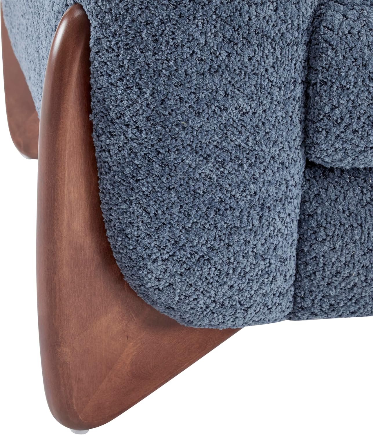 Christopher Knight Home Alma 63' Boucle Loveseat with Wood Legs, 2 Seater Sofa Couches for Living Room, Upholstered Couch Chair, Soft Seating Lounge Sofa Chair, Cozy Loveseat with Armrest, Navy Blue