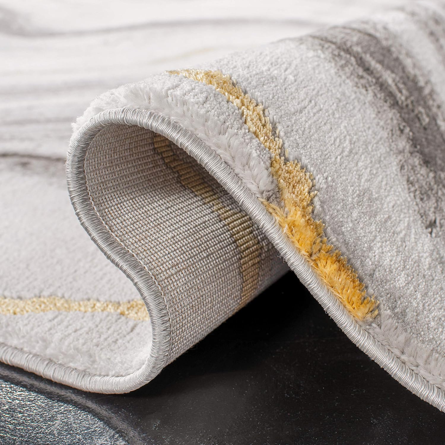 SAFAVIEH Craft Collection Runner Rug - 2'3' x 16', Grey & Gold, Modern Abstract Design, Non-Shedding & Easy Care, Ideal for High Traffic Areas in Living Room, Bedroom (CFT819F)
