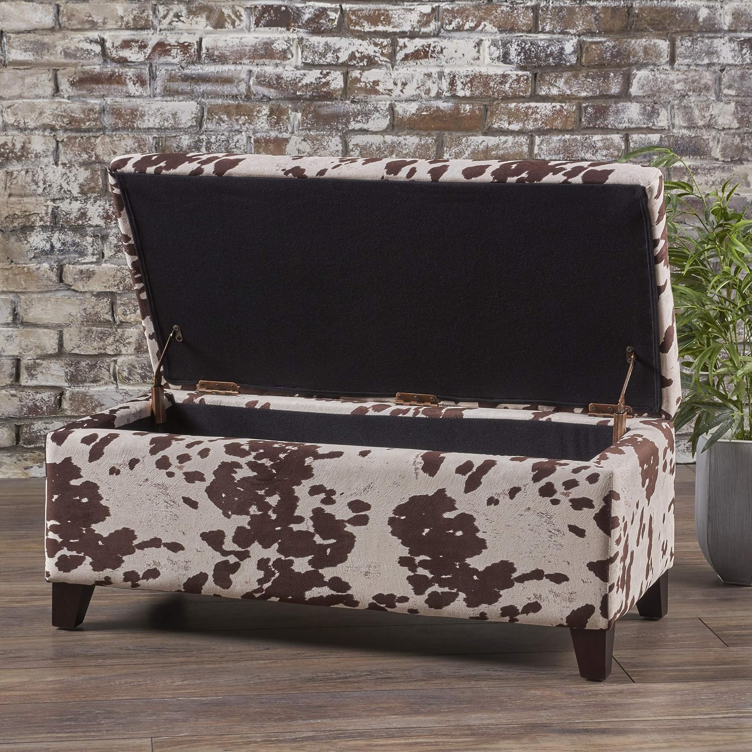 Christopher Knight Home Breanna Storage Ottoman Bench, Milk Cow Print