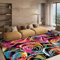 SAFAVIEH Fiesta Shag Collection Area Rug - 9' x 12', Fuchsia & Multi, Rainbow Rose Design, Non-Shedding & Easy Care, 0.5-inch Thick Ideal for High Traffic Areas in Living Room, Bedroom (FSG366B)
