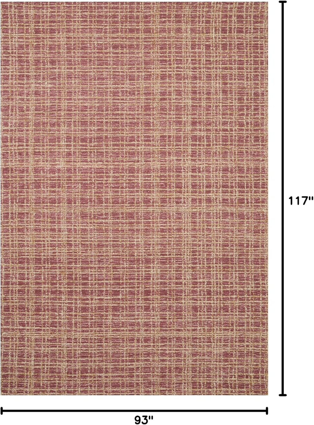 Loloi Chris Loves Julia Polly 7'-9' x 9'-9' Area Rug in Berry/Natural - Large Neutral Area Rug, Unique Patterned Rug for Living Room, Bedroom, Dining Area, Home Office