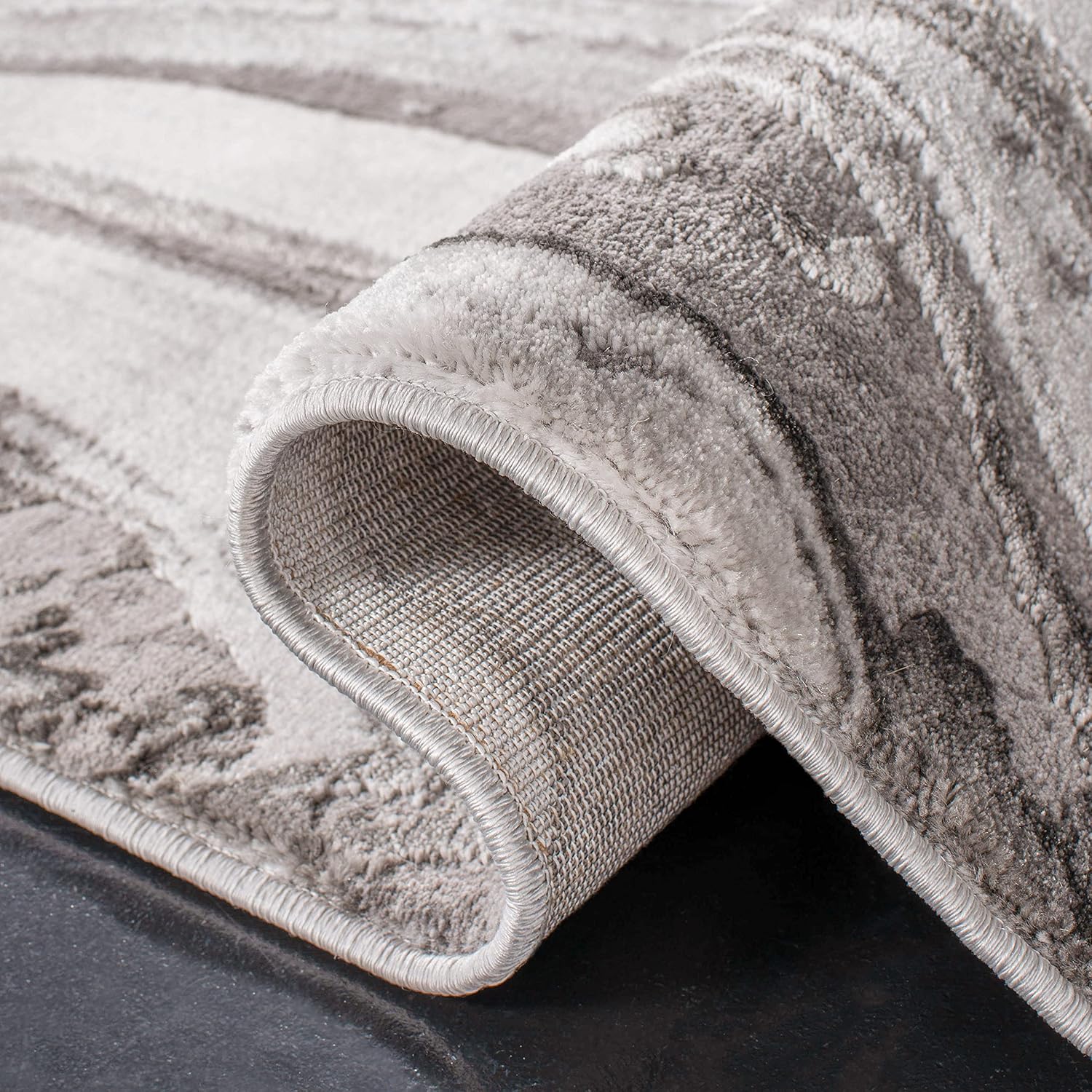 SAFAVIEH Craft Collection Runner Rug - 2'3' x 16', Grey & Silver, Modern Abstract Design, Non-Shedding & Easy Care, Ideal for High Traffic Areas in Living Room, Bedroom (CFT819G)