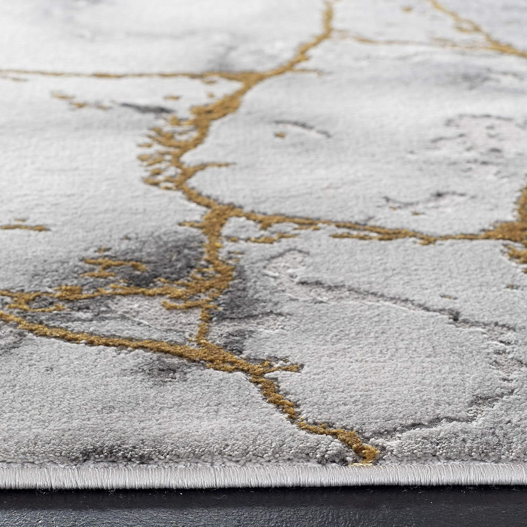SAFAVIEH Craft Collection Area Rug - 10'6' x 14', Grey & Gold, Modern Abstract Design, Non-Shedding & Easy Care, Ideal for High Traffic Areas in Living Room, Bedroom (CFT877F)