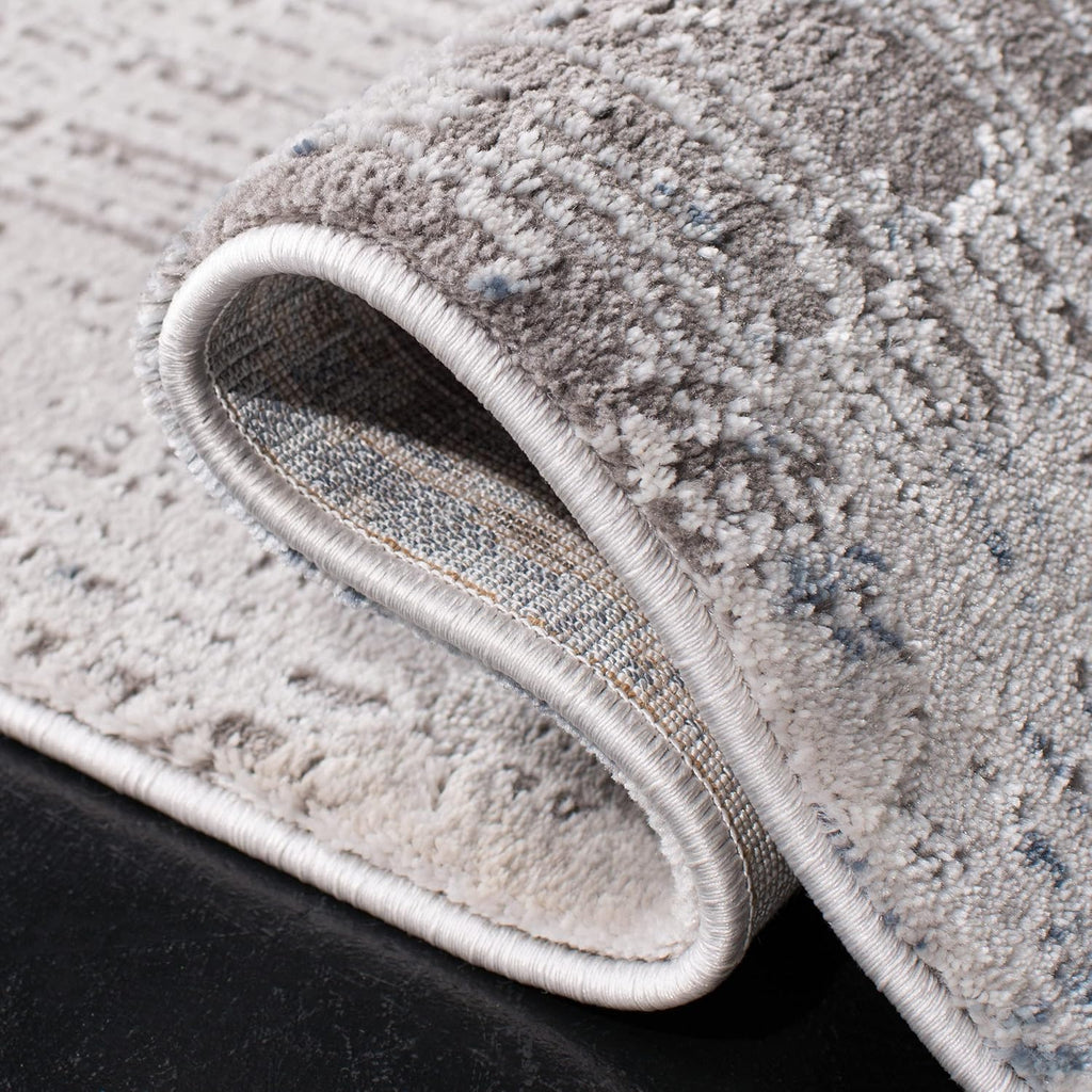 SAFAVIEH Craft Collection Runner Rug - 2'3' x 14', Grey & Blue, Modern Abstract Design, Non-Shedding & Easy Care, Ideal for High Traffic Areas in Living Room, Bedroom (CFT874F)