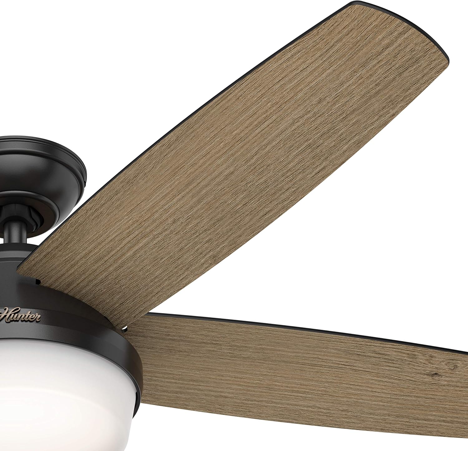 Hunter Fan 52 inch Contemporary Matte Black Indoor Ceiling Fan with Light Kit and Remote Control (Renewed)