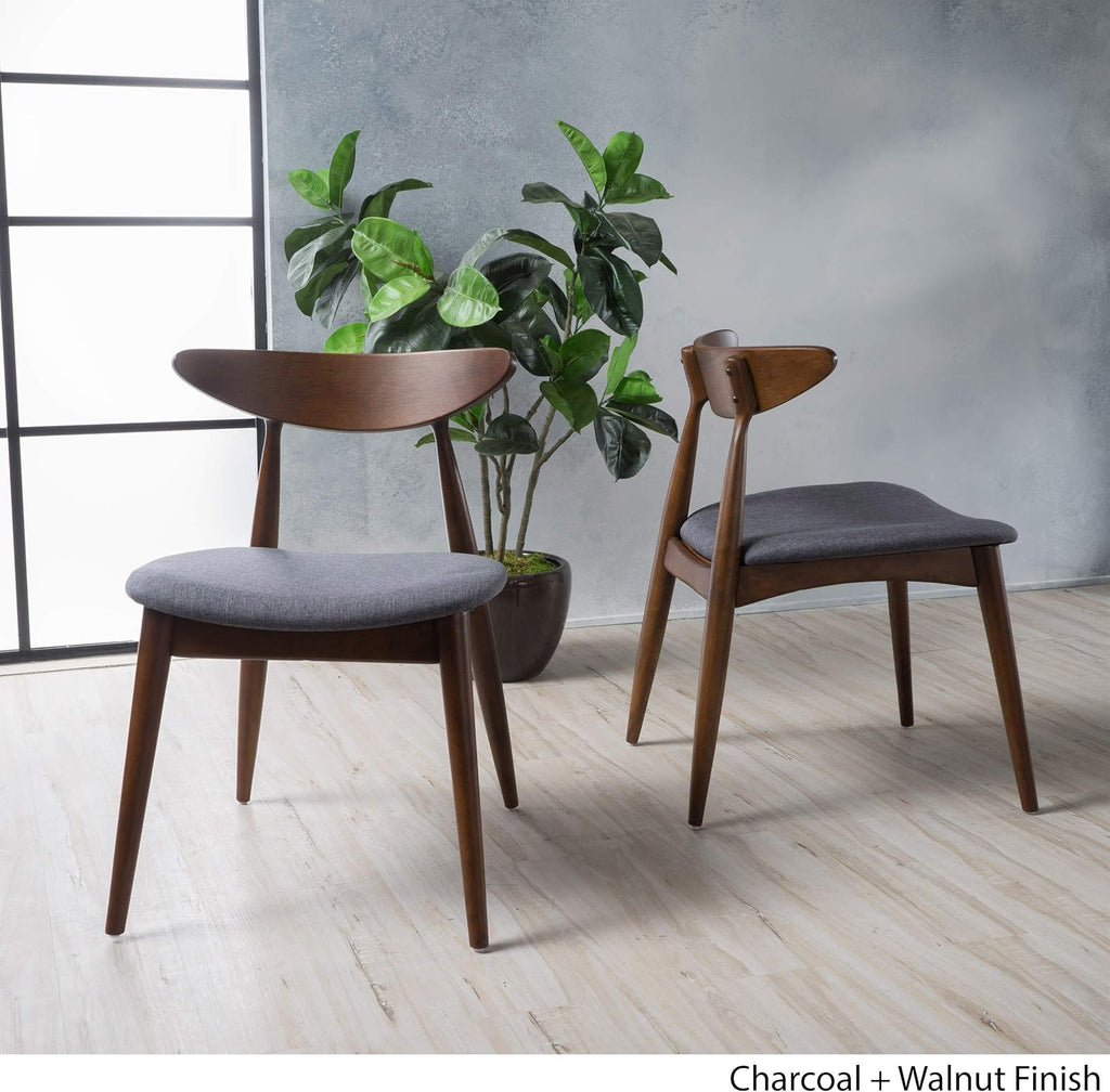 Christopher Knight Home Barron Fabric Dining Chairs, 2-Pcs Set, Charcoal