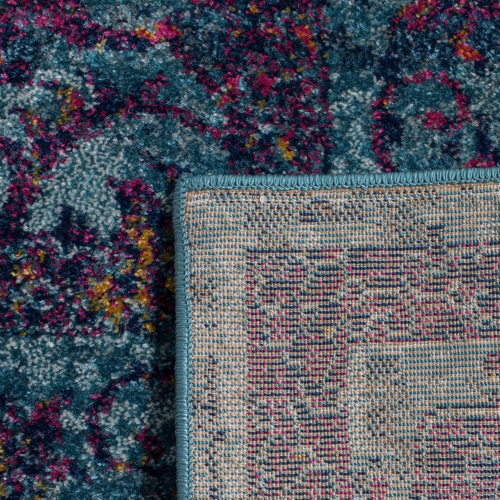 SAFAVIEH Granada Collection Area Rug - 5'1' x 7'6', Blue & Multi, Boho Chic Distressed Design, Non-Shedding & Easy Care, Ideal for High Traffic Areas in Living Room, Bedroom (GRA351C)