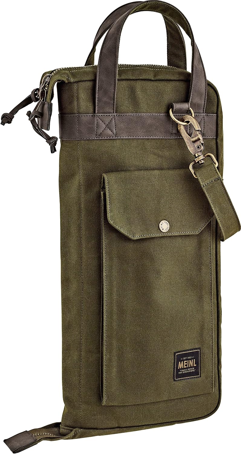 Meinl Percussion Drumstick Bag — Waxed Canvas Collection — For Sticks, Mallets, Brushes and Rods, Heavy-Duty Fabric with Shoulder Strap Plus Floor Tom Hooks, 2-YEAR WARRANTY
