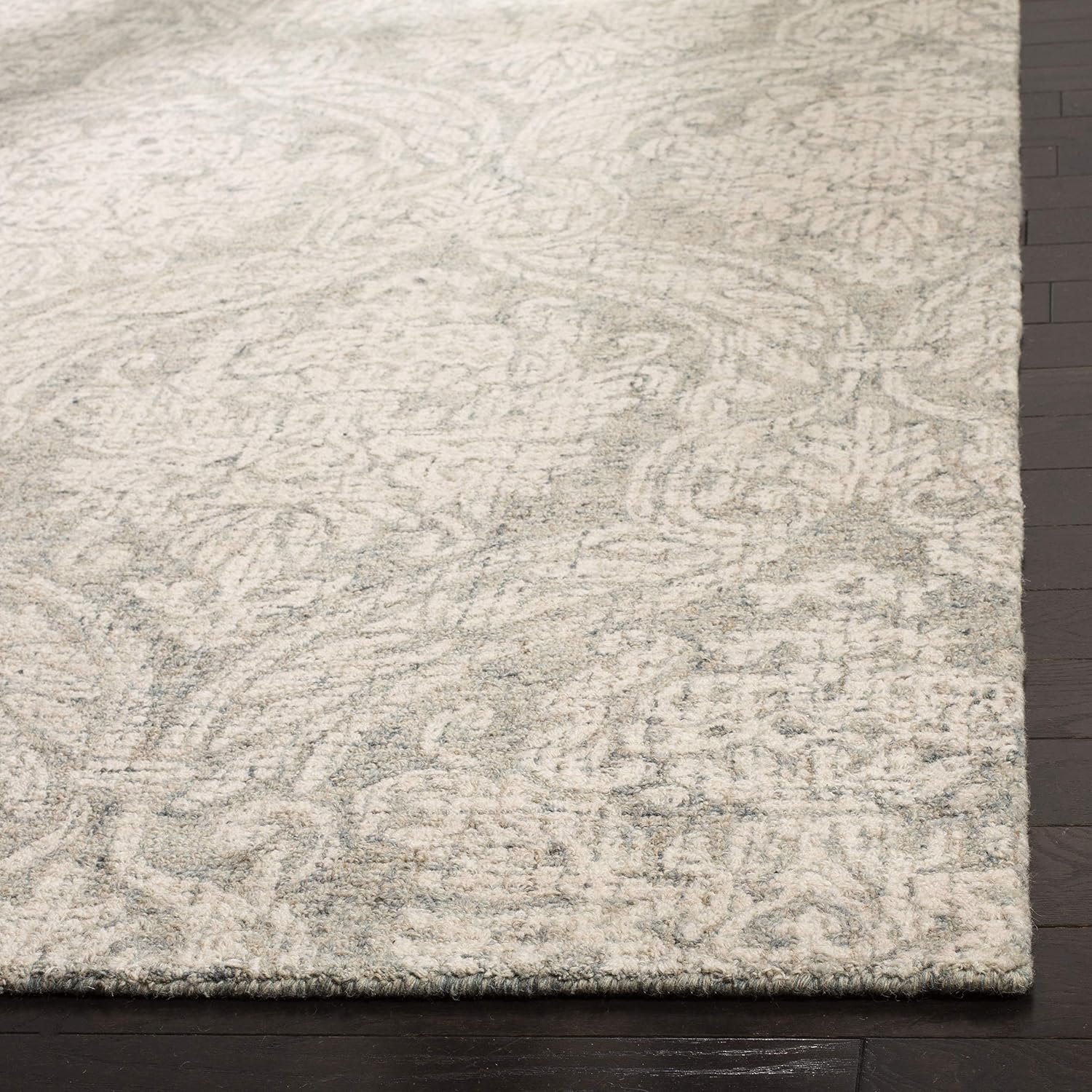 SAFAVIEH Abstract Collection Runner Rug - 2'3' x 6', Grey & Ivory, Handmade Wool, Ideal for High Traffic Areas in Living Room, Bedroom (ABT204A)