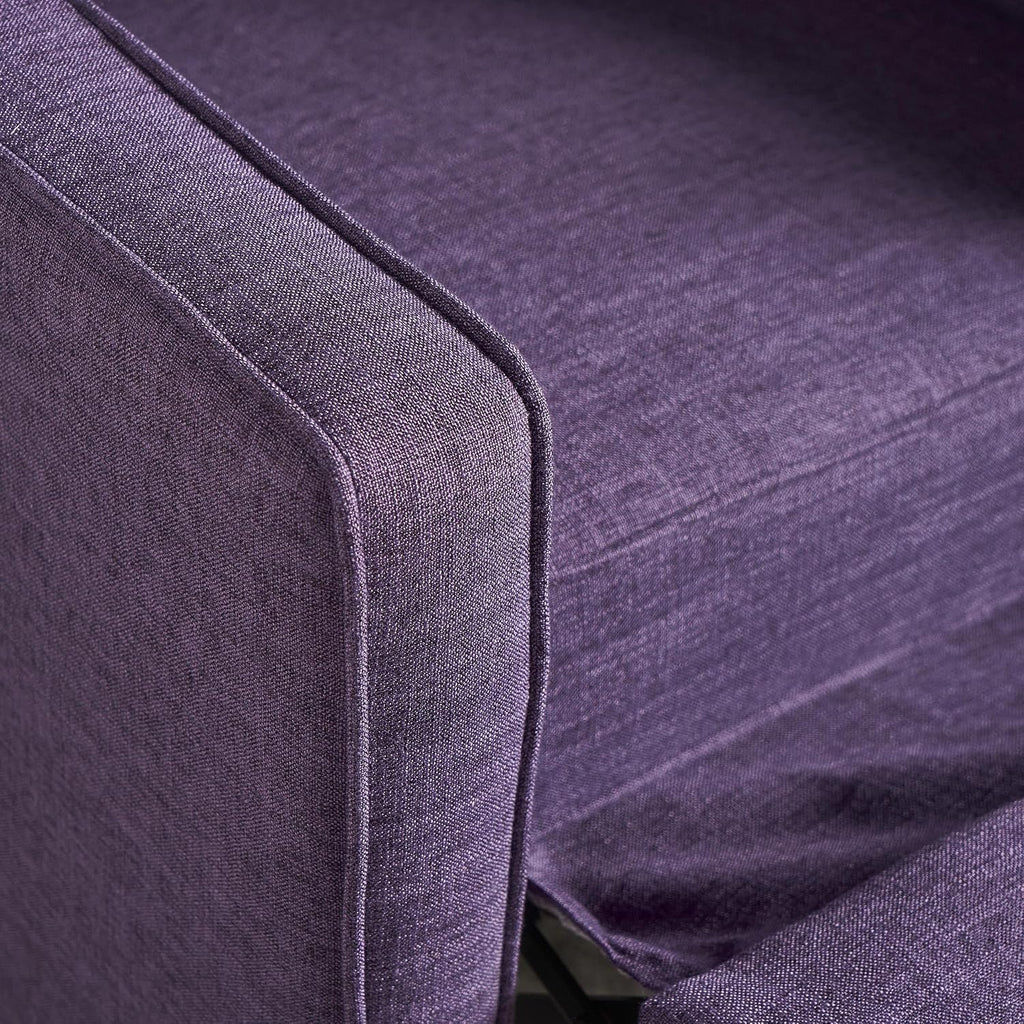 GDFStudio Christopher Knight Home Mervynn Mid-Century Modern Fabric Recliners, 2-Pcs Set, Muted Purple / Dark Espresso