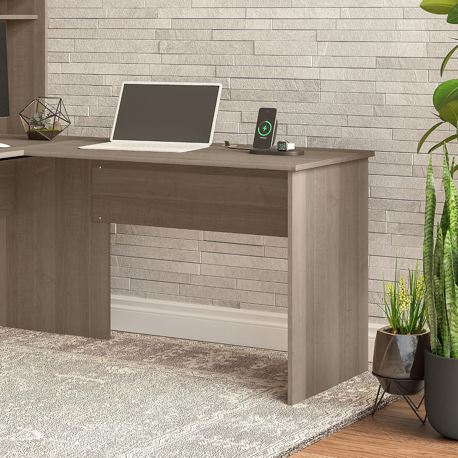 Bush Home Cabot 42W Shell Desk Return in Ash Gray