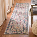 SAFAVIEH Madison Collection Runner Rug - 2'2' x 22', Grey & Blue, Boho Chic Medallion Distressed Design, Non-Shedding & Easy Care, Ideal for High Traffic Areas in Living Room, Bedroom (MAD468F)