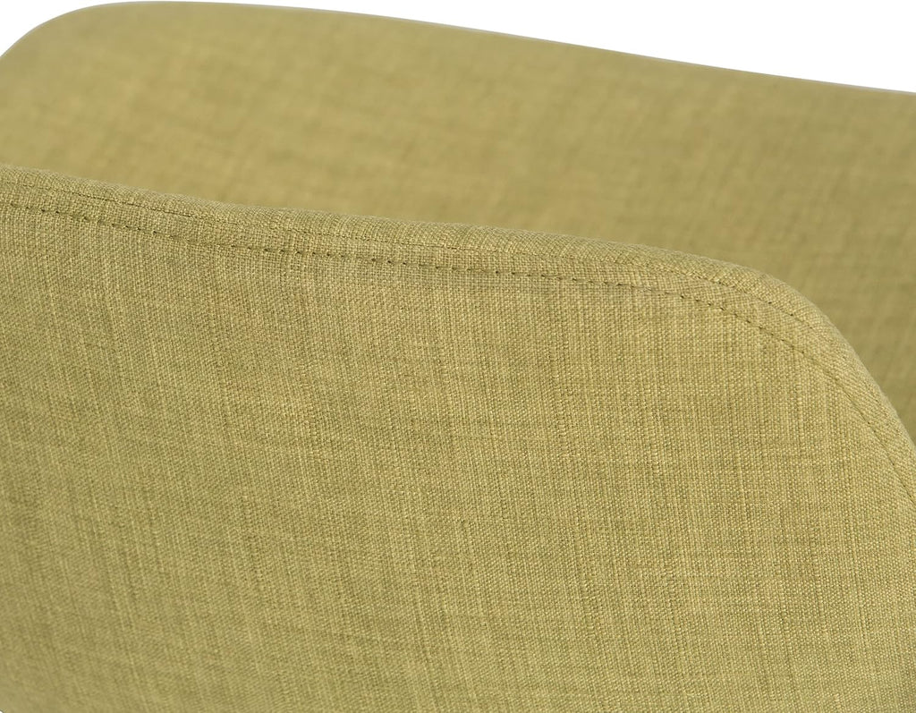 SIMPLIHOME Randolph Counter Stools (Set of 2) - 28 Inch Seat Height Upholstered Bentwood Bar Stools in Acid Green Linen Look Fabric, Mid Century Modern Seating with Curved Backrest and Footrest