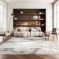 SAFAVIEH Craft Collection Area Rug - 10'6' x 14', Grey & Gold, Modern Abstract Design, Non-Shedding & Easy Care, Ideal for High Traffic Areas in Living Room, Bedroom (CFT877F)