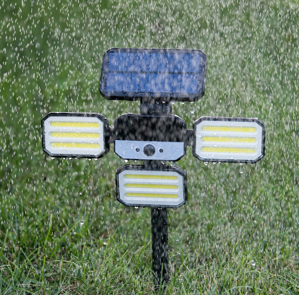 Bionic Floodlight Solar Light Outdoor Waterproof Patio Light Motion Sensor Outdoor Lights w/ Remote Control 3 Heads Wall Lights - Wireless, 50% Brighter-108 COB LED For Lawn, Garden, As Seen On TV