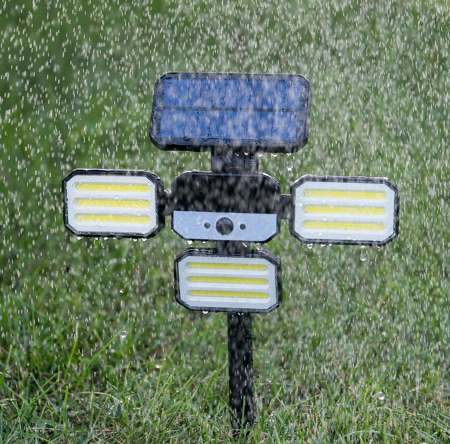 Bionic Floodlight Solar Light Outdoor Waterproof Patio Light Motion Sensor Outdoor Lights w/ Remote Control 3 Heads Wall Lights - Wireless, 50% Brighter-108 COB LED For Lawn, Garden, As Seen On TV