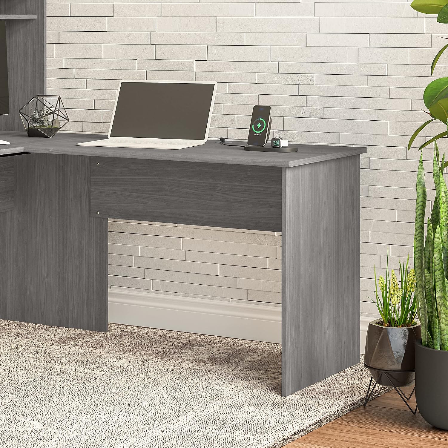 Bush Home Cabot 42W Shell Desk Return in Modern Gray