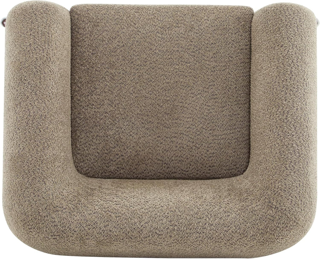 Christopher Knight Home Holly Modern Boucle Fabric Upholstered Club Chair for Living Room, Home Office, Apartment, Relaxing Chair with Removable Cushion and Birch Wood Legs, Light Brown