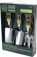 Spear & Jackson 3056KEW Kew Gardens Neverbend Stainless 3 Piece Hand Tool Gift Set – Planting Trowel, Transplant Trowel & Weed Fork – Mirror-Polished Stainless Steel Heads