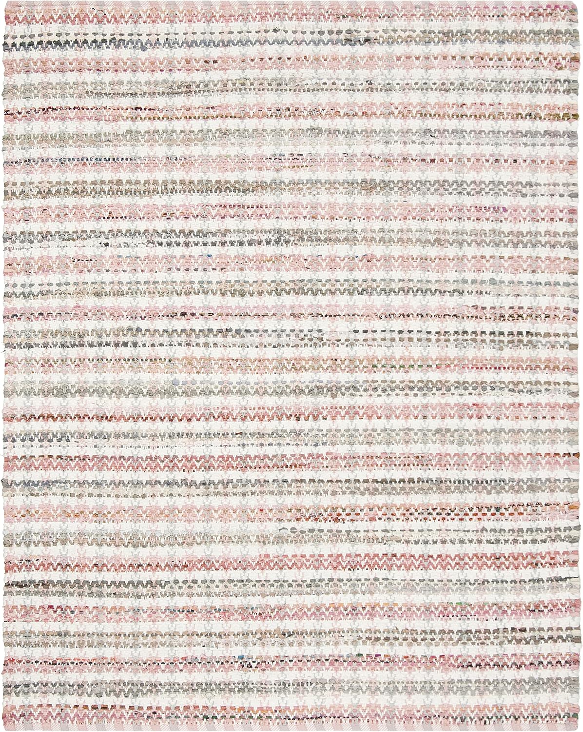 SAFAVIEH Area Rug 8x10 - Montauk Collection - Large - Pink & Multi, Handmade Cotton, Ideal for Living Room, Bedroom, Office, Dining Space (MTK950D)