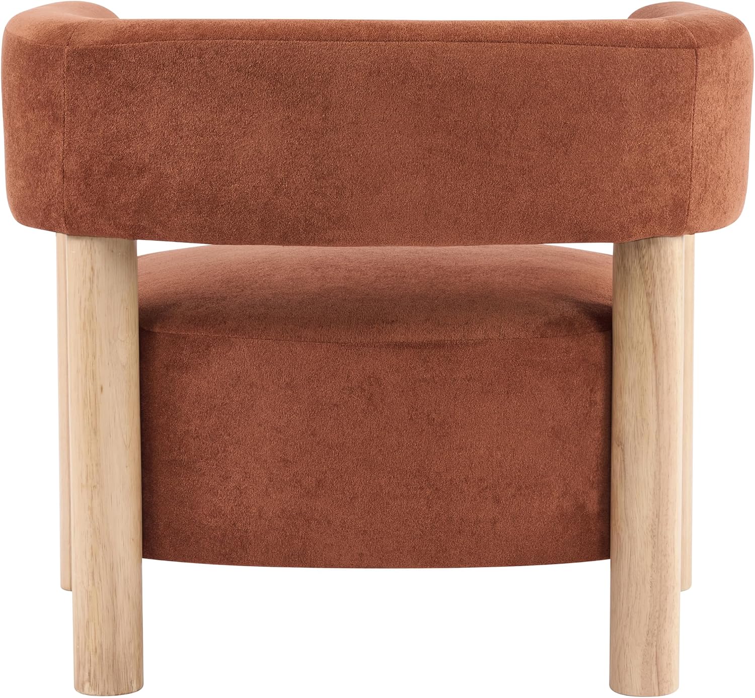 Christopher Knight Home Carly Low Profile Accent Chair, Boucle Upholstered Barrel Chair, Comfy Reading Chair for Bedroom, Wooden Single Lounge Sofa, Burnt Orange