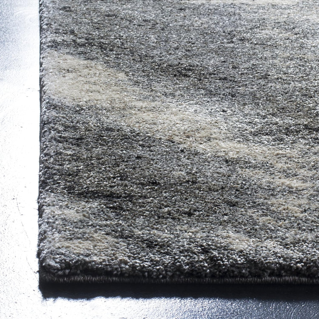 SAFAVIEH Retro Collection Area Rug - 6' Square, Grey & Ivory, Modern Abstract Design, Non-Shedding & Easy Care, Ideal for High Traffic Areas in Living Room, Bedroom (RET2891-8012)