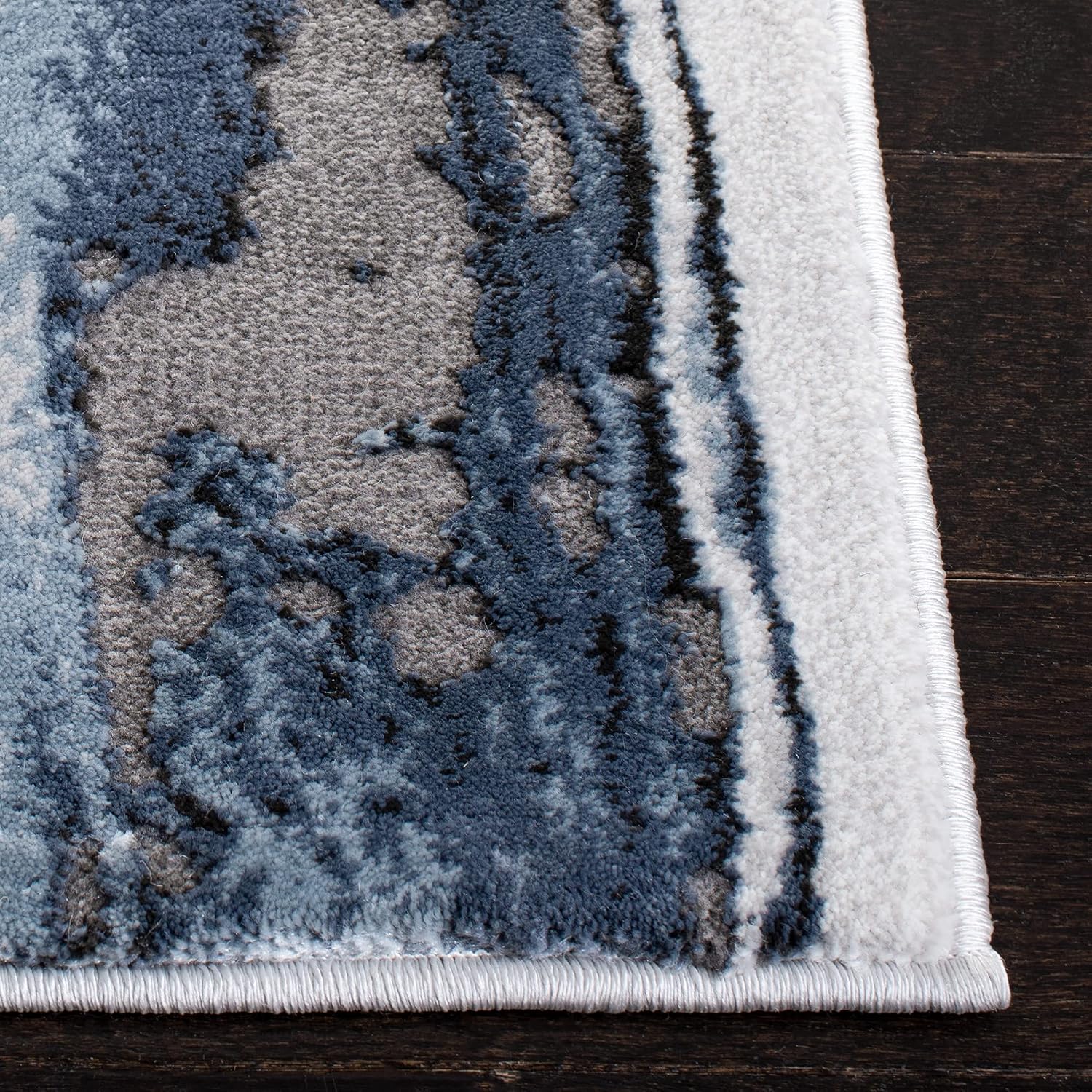 SAFAVIEH Craft Collection Runner Rug - 2'3' x 16', Blue & Grey, Modern Abstract Design, Non-Shedding & Easy Care, Ideal for High Traffic Areas in Living Room, Bedroom (CFT819M)