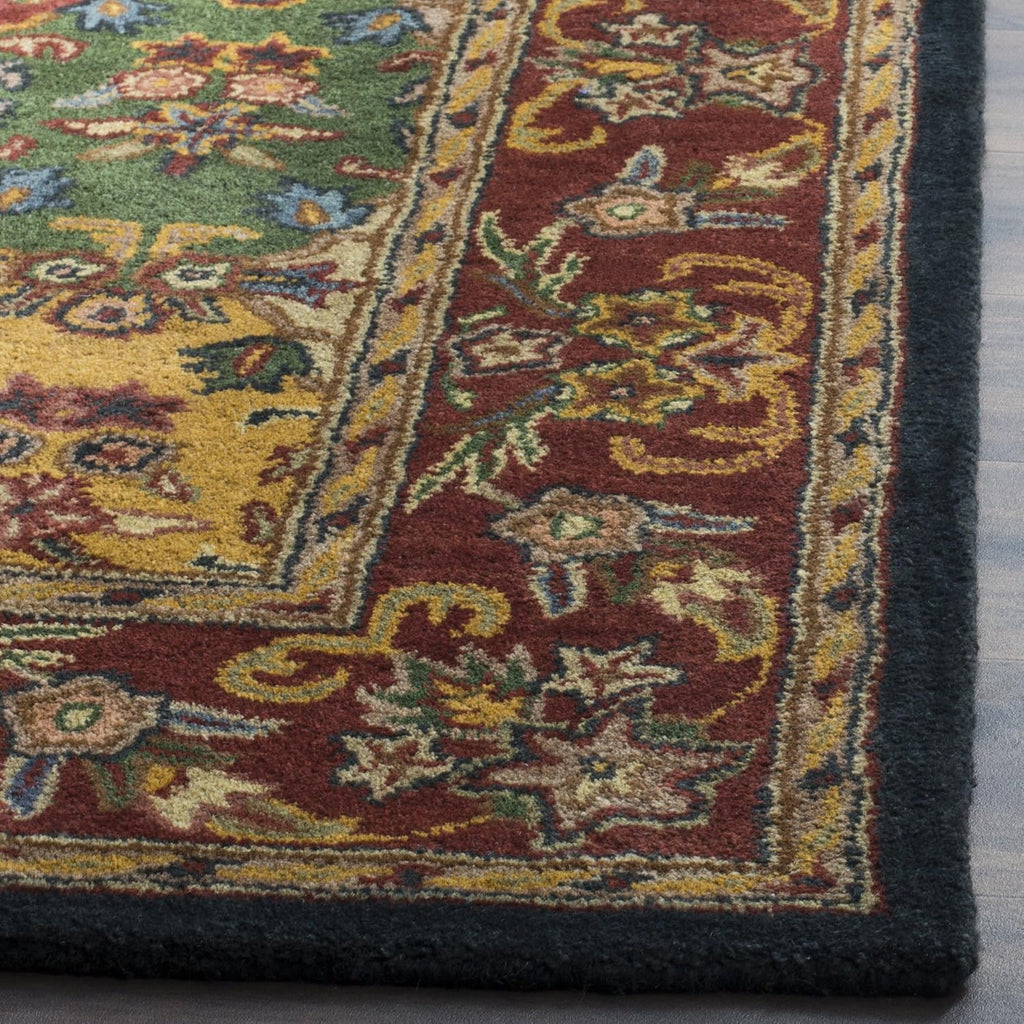 SAFAVIEH Heritage Collection Area Rug - 6' Square, Multi & Burgundy, Handmade Traditional Oriental Wool, Ideal for High Traffic Areas in Living Room, Bedroom (HG911A)