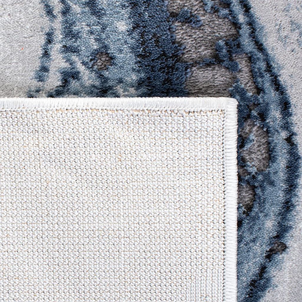 SAFAVIEH Craft Collection Area Rug - 6'7' x 9', Blue & Grey, Modern Abstract Design, Non-Shedding & Easy Care, Ideal for High Traffic Areas in Living Room, Bedroom (CFT819M)